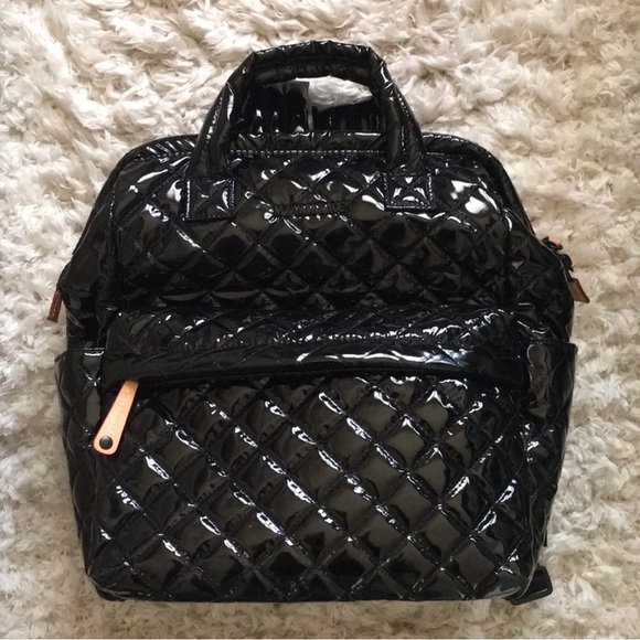 Bags Rare Mz Wallace Top Handle Backpack Black Lacquer Like New